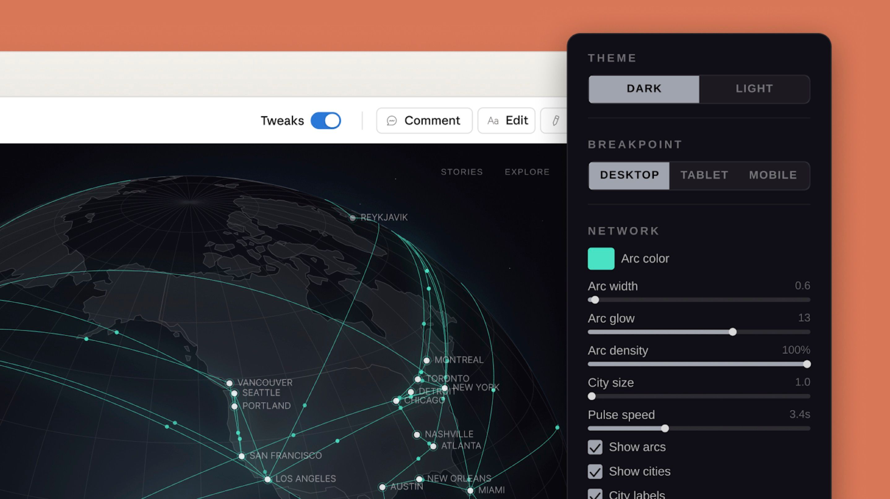 ממשק המשתמש של Claude Design המציג אפשרויות עריכה ובקרות עדינות על עיצוב